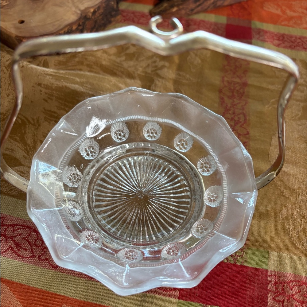 Vintage Elegant Davidson BlackBerry Prunt with Silver Plated Caddy/Holder